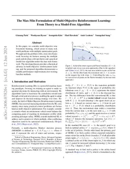 The Max-Min Formulation of Multi-Objective Reinforcement Learning: From
  Theory to a Model-Free Algorithm