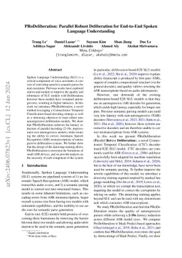 PRoDeliberation: Parallel Robust Deliberation for End-to-End Spoken
  Language Understanding