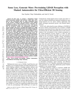 Sense Less, Generate More: Pre-training LiDAR Perception with Masked
  Autoencoders for Ultra-Efficient 3D Sensing
