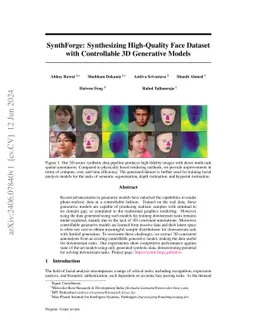 SynthForge: Synthesizing High-Quality Face Dataset with Controllable 3D
  Generative Models