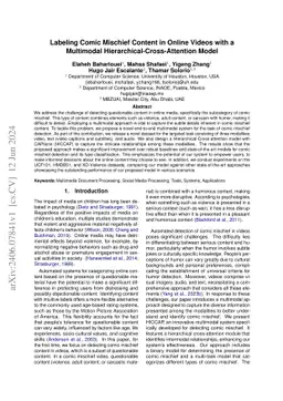 Labeling Comic Mischief Content in Online Videos with a Multimodal
  Hierarchical-Cross-Attention Model