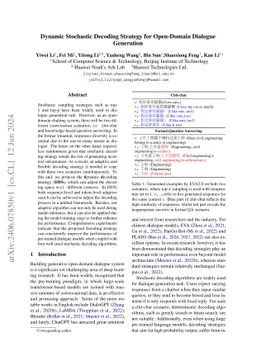 Dynamic Stochastic Decoding Strategy for Open-Domain Dialogue Generation