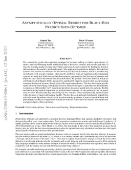 Asymptotically Optimal Regret for Black-Box Predict-then-Optimize