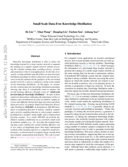 Small Scale Data-Free Knowledge Distillation