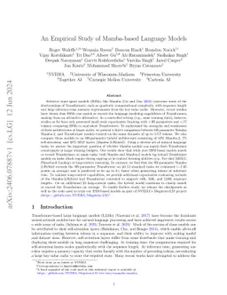 An Empirical Study of Mamba-based Language Models