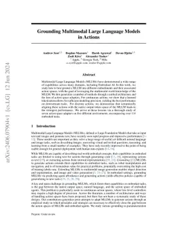 Grounding Multimodal Large Language Models in Actions
