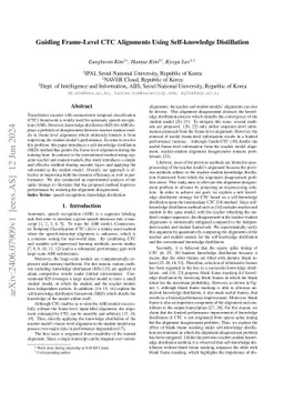 Guiding Frame-Level CTC Alignments Using Self-knowledge Distillation