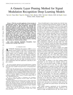 A Generic Layer Pruning Method for Signal Modulation Recognition Deep
  Learning Models