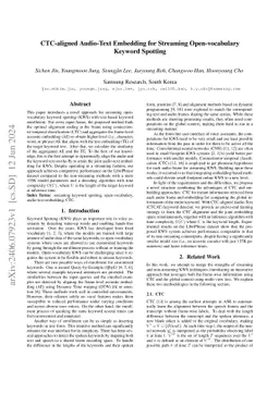 CTC-aligned Audio-Text Embedding for Streaming Open-vocabulary Keyword
  Spotting