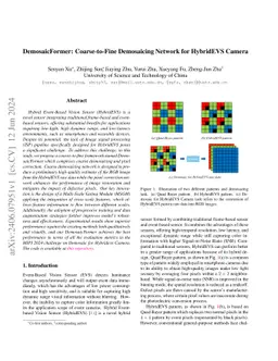 DemosaicFormer: Coarse-to-Fine Demosaicing Network for HybridEVS Camera