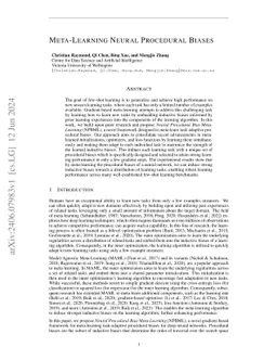 Meta-Learning Neural Procedural Biases