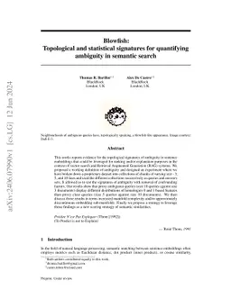 Topological quantification of ambiguity in semantic search