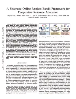A Federated Online Restless Bandit Framework for Cooperative Resource
  Allocation