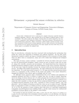 Metasensor: a proposal for sensor evolution in robotics