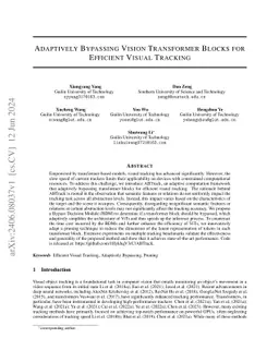 Adaptively Bypassing Vision Transformer Blocks for Efficient Visual
  Tracking