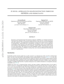 A novel approach to graph distinction through GENEOs and permutants