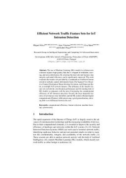 Efficient Network Traffic Feature Sets for IoT Intrusion Detection