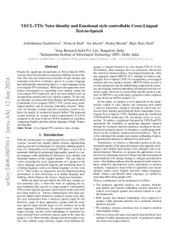 VECL-TTS: Voice identity and Emotional style controllable Cross-Lingual
  Text-to-Speech