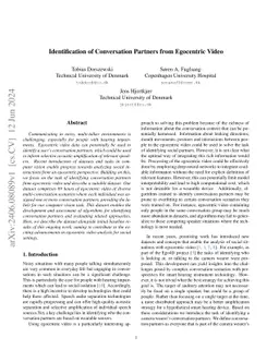 Identification of Conversation Partners from Egocentric Video