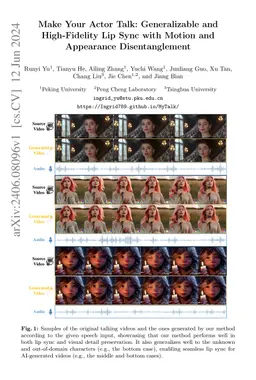 Make Your Actor Talk: Generalizable and High-Fidelity Lip Sync with
  Motion and Appearance Disentanglement