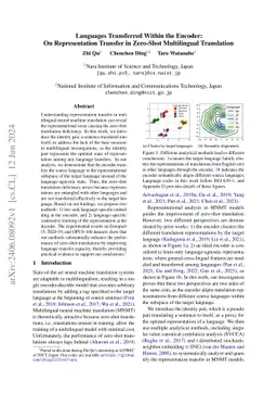 Languages Transferred Within the Encoder: On Representation Transfer in Zero-Shot Multilingual Translation