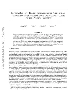Probing Implicit Bias in Semi-gradient Q-learning: Visualizing the
  Effective Loss Landscapes via the Fokker--Planck Equation