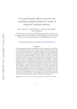 A computationally efficient procedure for combining ecological datasets
  by means of sequential consensus inference