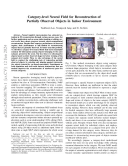 Category-level Neural Field for Reconstruction of Partially Observed
  Objects in Indoor Environment