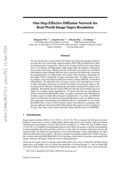 One-Step Effective Diffusion Network for Real-World Image
  Super-Resolution