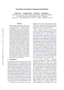 Semi-Supervised Spoken Language Glossification