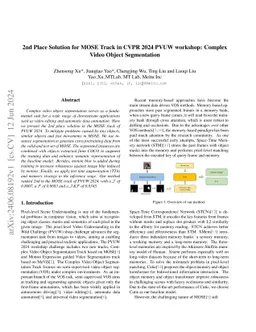 2nd Place Solution for MOSE Track in CVPR 2024 PVUW workshop: Complex
  Video Object Segmentation