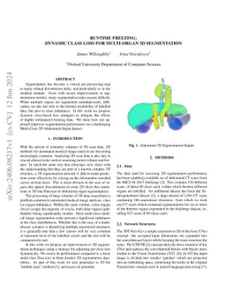 Runtime Freezing: Dynamic Class Loss for Multi-Organ 3D Segmentation