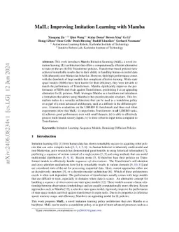 MaIL: Improving Imitation Learning with Mamba