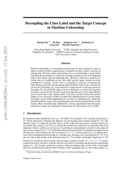 Decoupling the Class Label and the Target Concept in Machine Unlearning