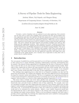 A Survey of Pipeline Tools for Data Engineering