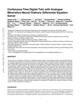 Continuous-Time Digital Twin with Analogue Memristive Neural Ordinary
  Differential Equation Solver