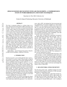 Speech Emotion Recognition with ASR Transcripts: A Comprehensive Study on Word Error Rate and Fusion Techniques