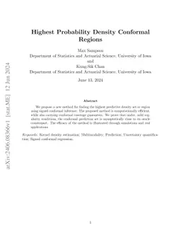 Highest Probability Density Conformal Regions