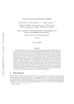 Time-Constrained Robust MDPs