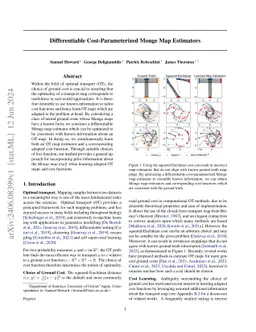 Differentiable Cost-Parameterized Monge Map Estimators