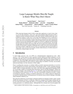Large Language Models Must Be Taught to Know What They Don't Know