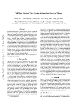 TokSing: Singing Voice Synthesis based on Discrete Tokens