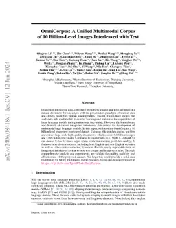 OmniCorpus: A Unified Multimodal Corpus of 10 Billion-Level Images
  Interleaved with Text