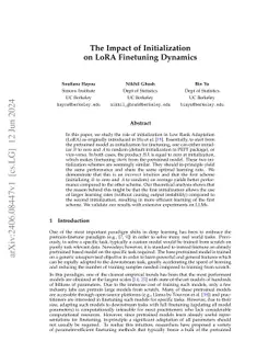 The Impact of Initialization on LoRA Finetuning Dynamics