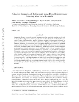 Adaptive Swarm Mesh Refinement using Deep Reinforcement Learning with Local Rewards