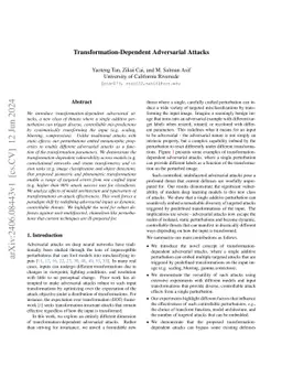 Transform-Dependent Adversarial Attacks