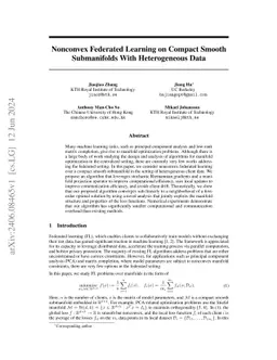 Nonconvex Federated Learning on Compact Smooth Submanifolds With
  Heterogeneous Data