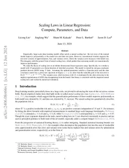 Scaling Laws in Linear Regression: Compute, Parameters, and Data
