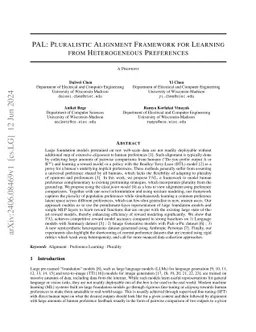PAL: Pluralistic Alignment Framework for Learning from Heterogeneous
  Preferences