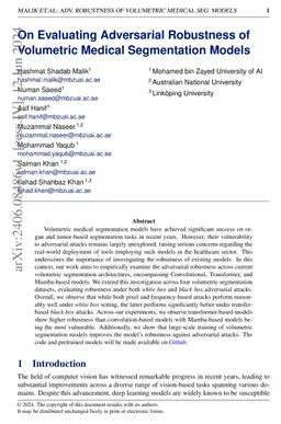 On Evaluating Adversarial Robustness of Volumetric Medical Segmentation
  Models